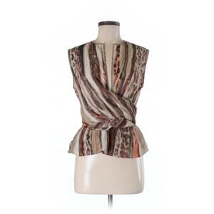 SALVATORE FERRAGAMO Sleeveless Snakeskin Leopard Animal Print Top - Size 40 US 8